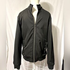 Paco Rabanne  Men's Black Front Full Zip Bomber Jacket Size Small